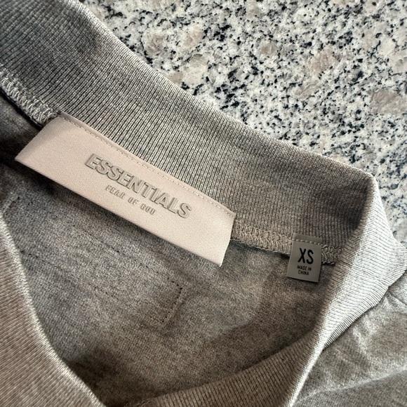 Essentials Short-Sleeve Logo Tee in Taupe with Black Print - Picture 4 of 6